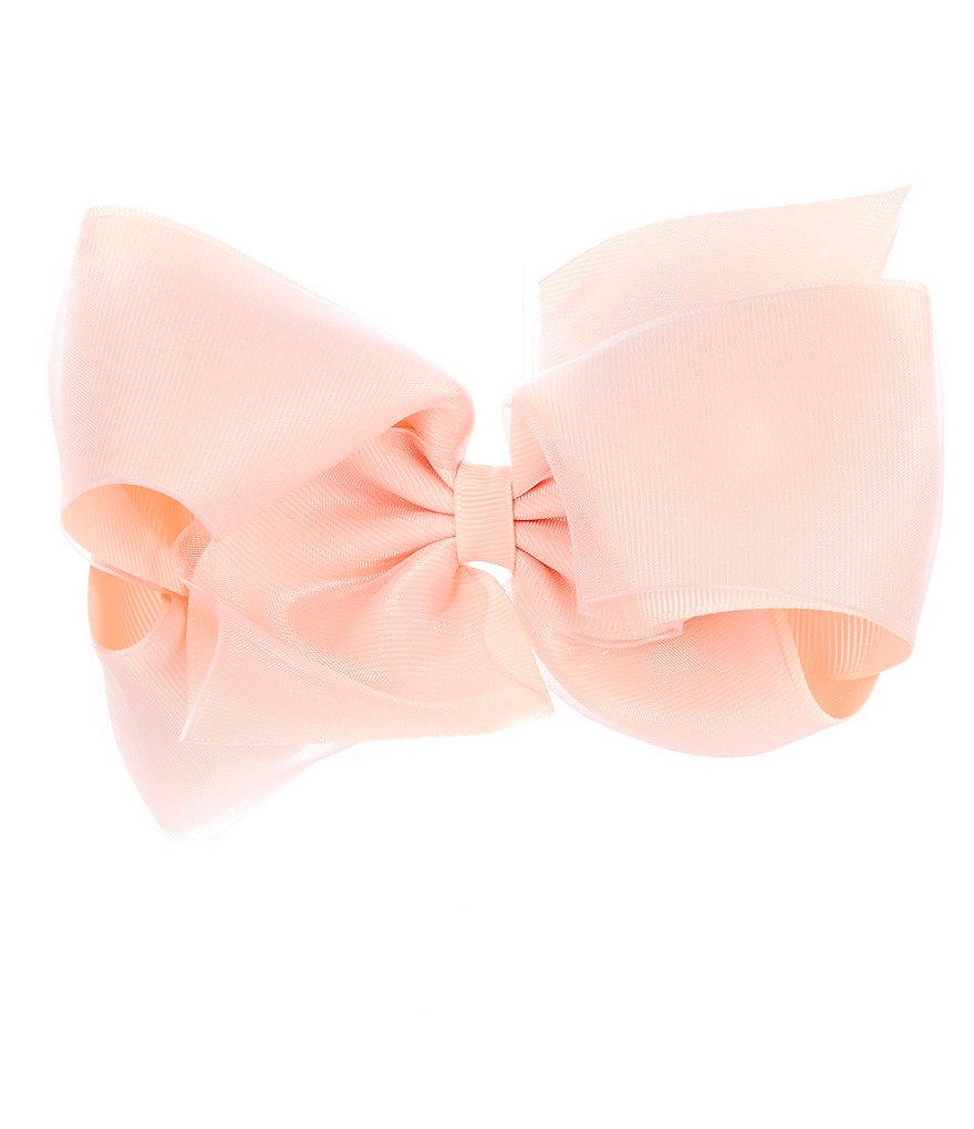 Copper Key Girls Organza-Overlay King Bow