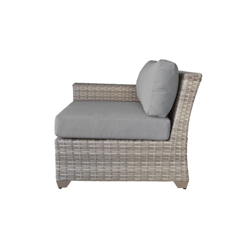 Nolin 7pc Sectional Weathered Brown Frame Sunbrella Spectrum Denim Fabric - La-Z-Boy