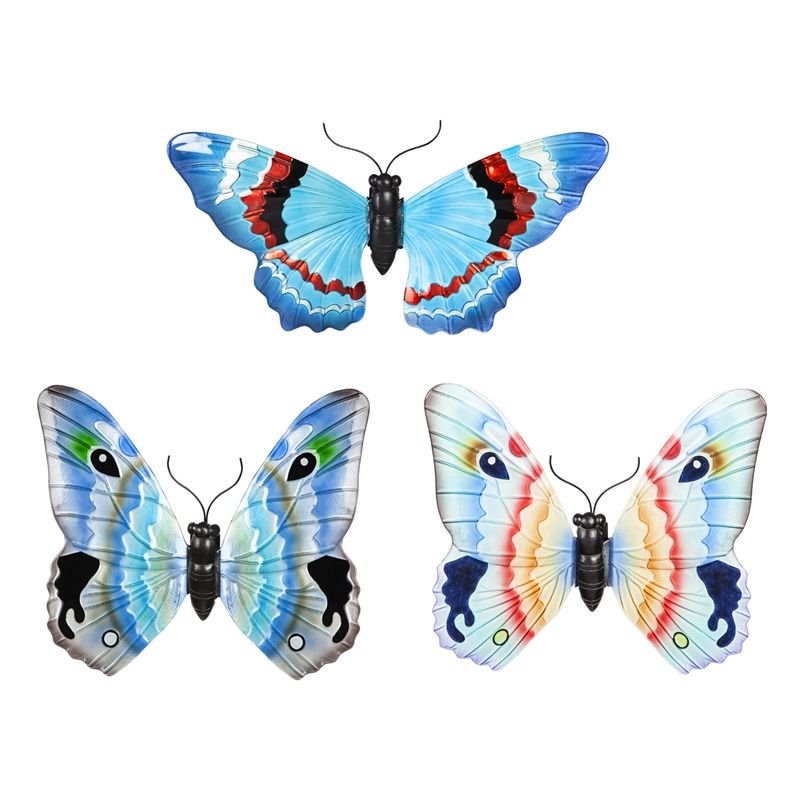 Cape Craftsmen Glass Butterfly Wall D&eacute;Cor, Set Of 3