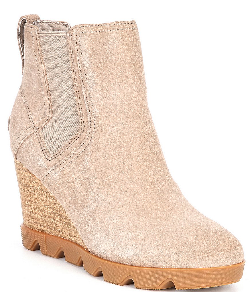 Sorel Joan Uptown Waterproof Suede Wedge Chelsea Booties