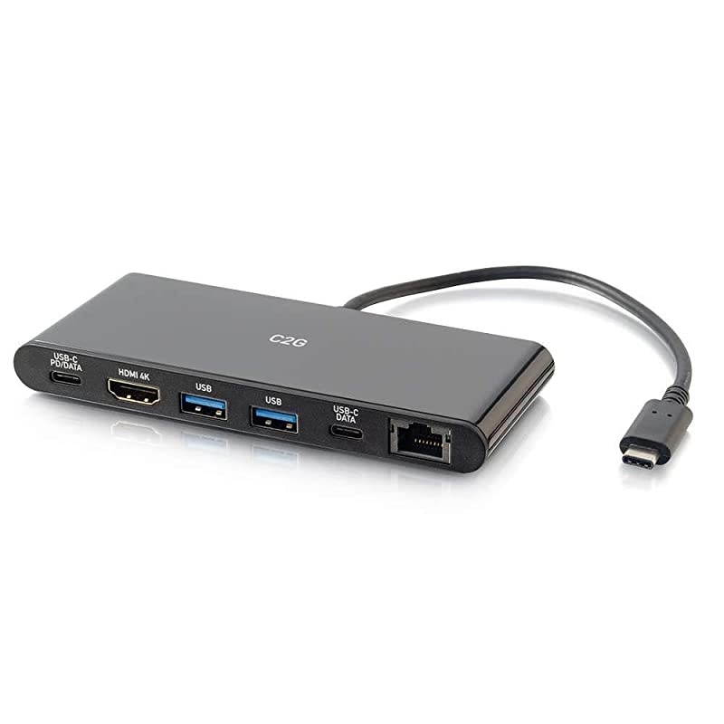 Docking Station, USB C Docking Station, 4K Docking Station, Compatible with USB-C & Thunderbolt 3 Laptops, Black, Cables to Go 28845