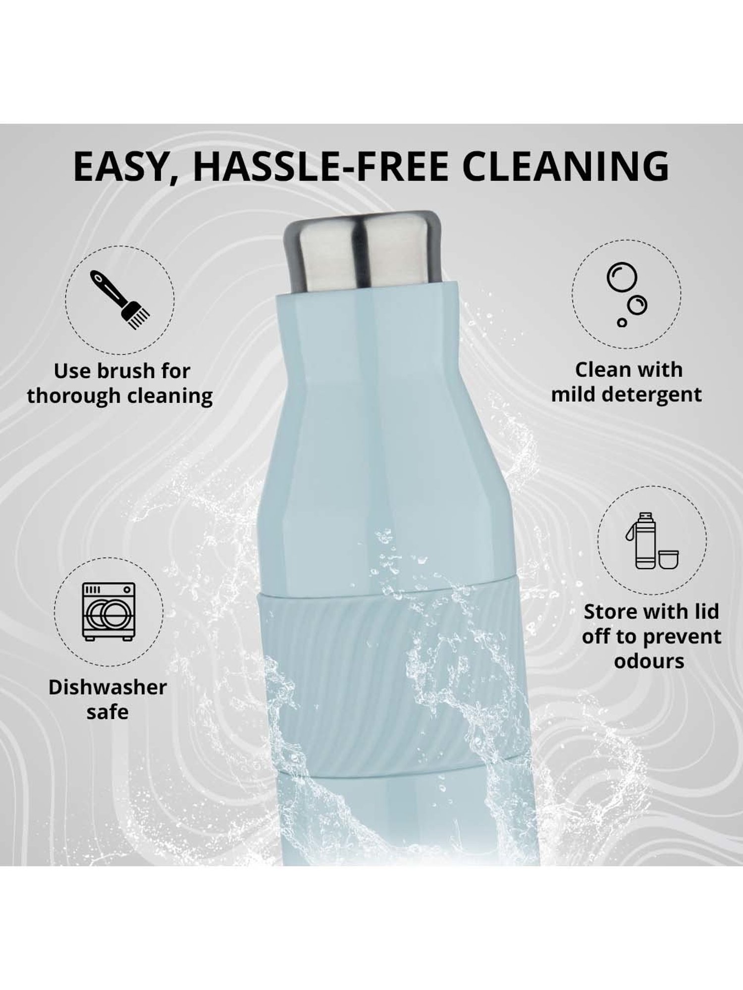 Bergner Walking Blue Stainless Steel Thermosteel Hot and Cold Bottle (0.6 L)