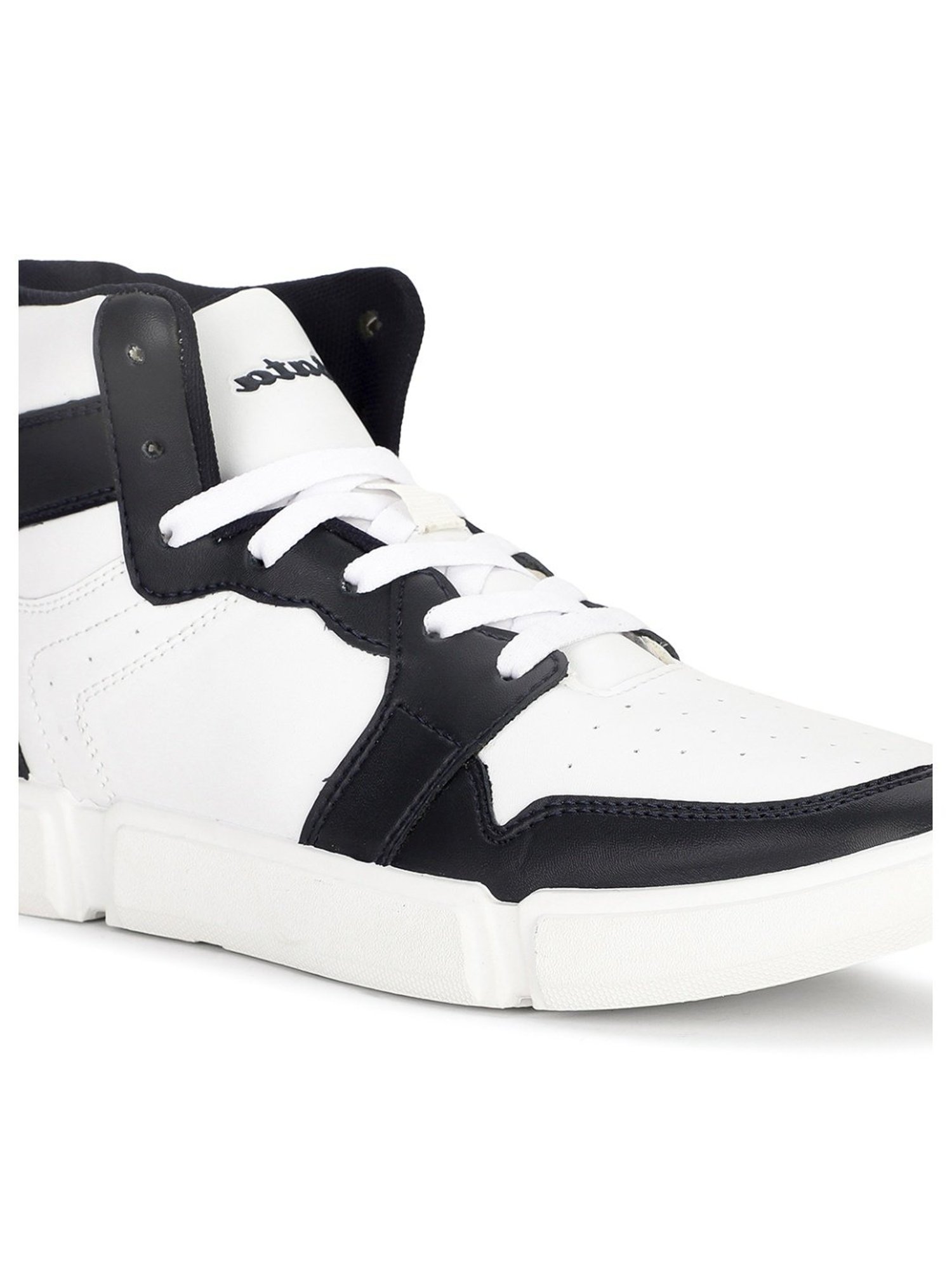 Bata Men's DUNK E 24 White & Black Ankle High Sneakers