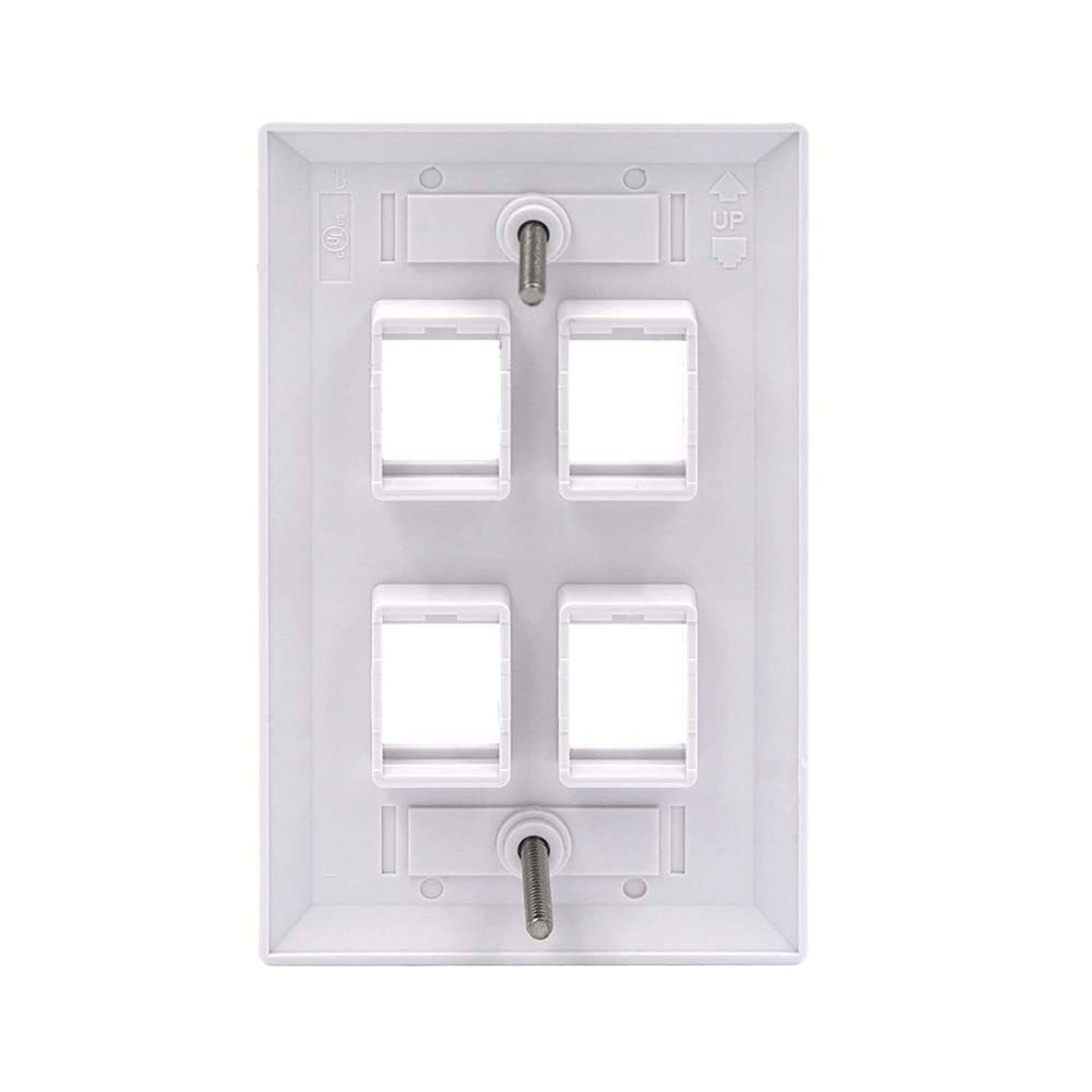 VCE 10 Pack 4-Port Keystone Wall Plate Keystone Jack Modular Inserts- White UL Listed