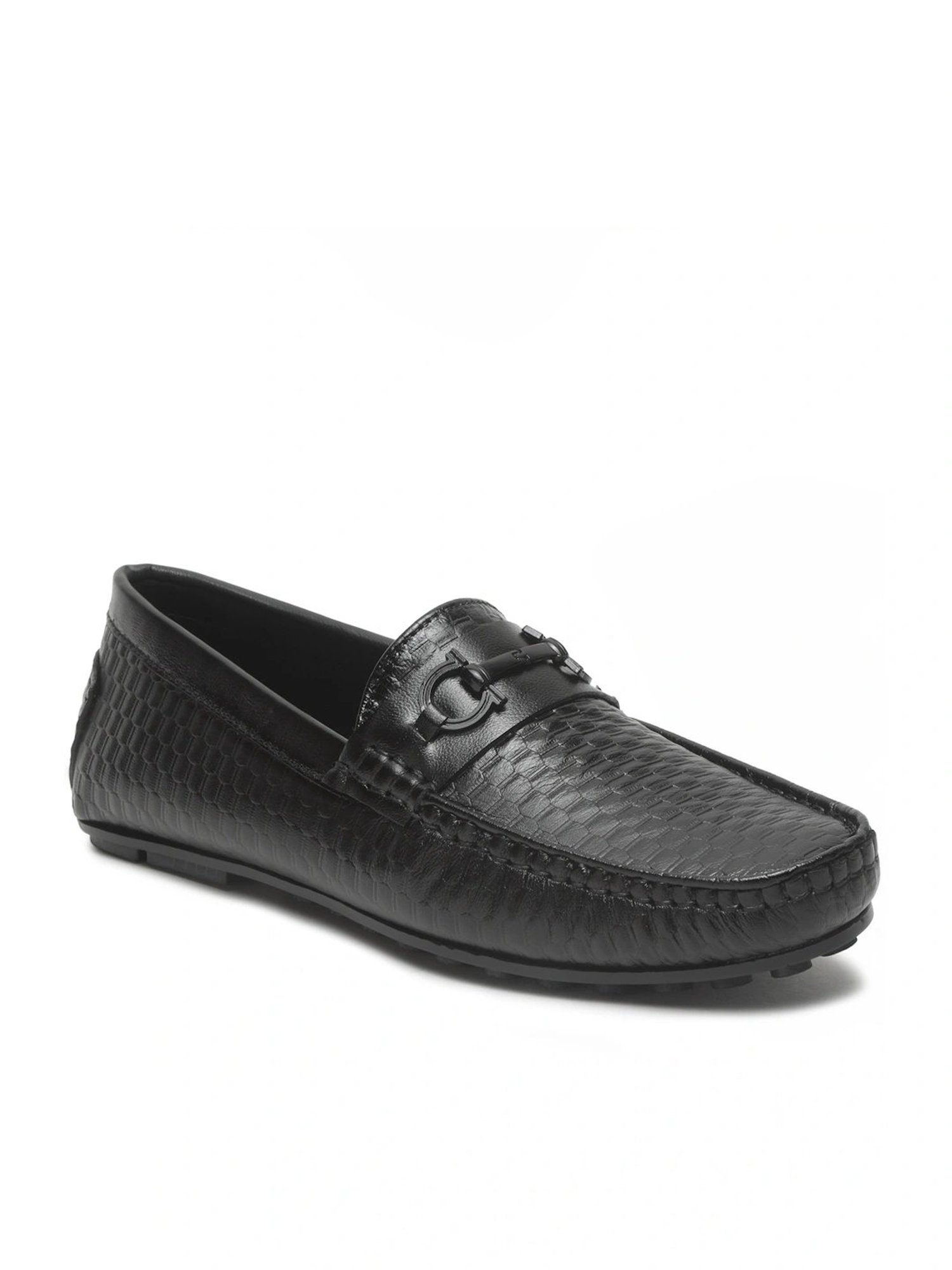 Teakwood Leathers Men's Black Casual Loafers