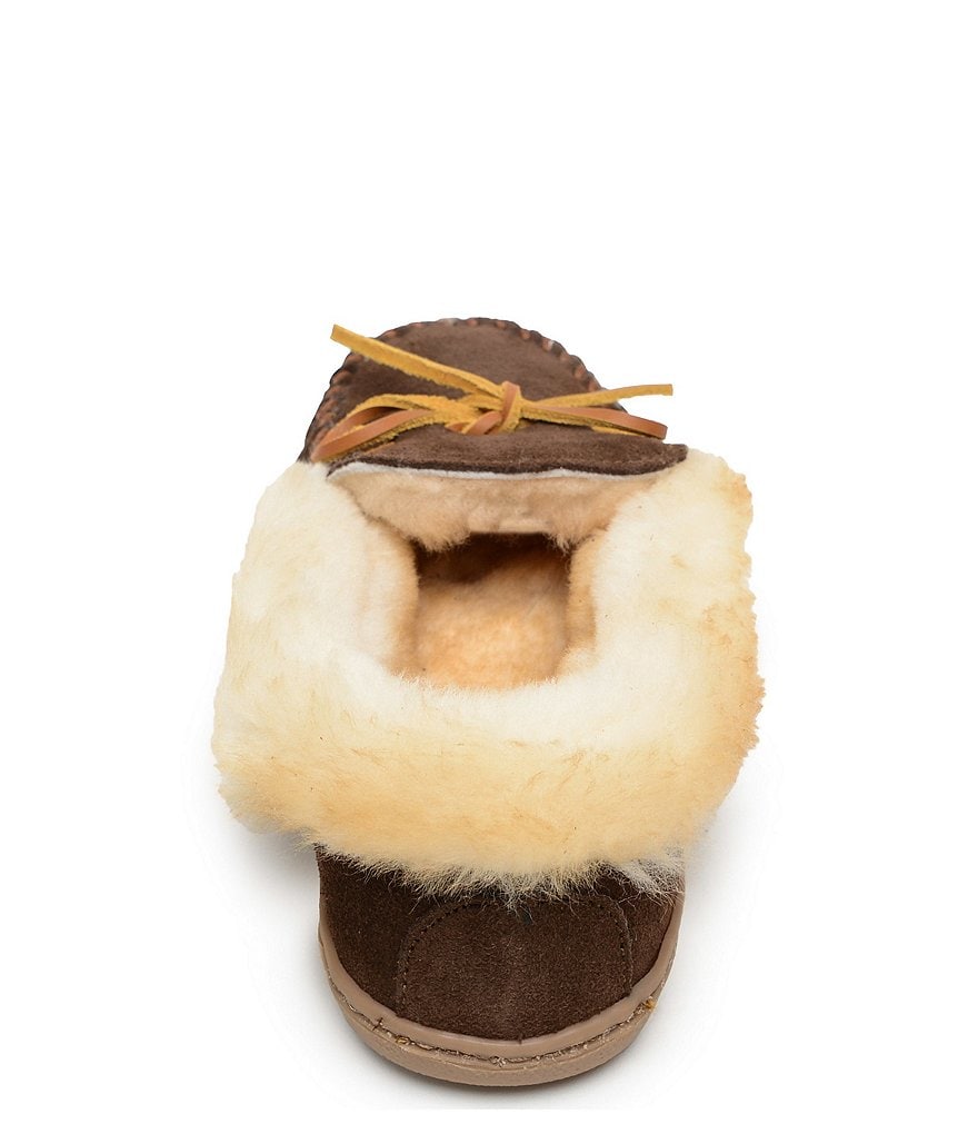 Minnetonka Alpine Suede Sheepskin Moc Slippers