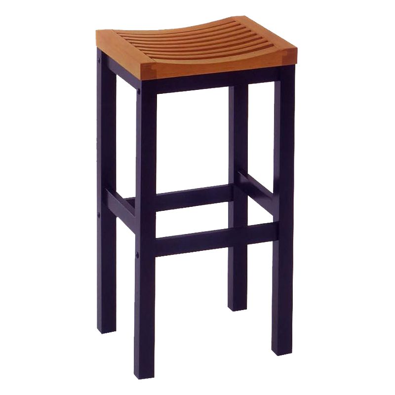 Saddle Seat 24" Counter Height Barstool Hardwood/Black -Home Styles