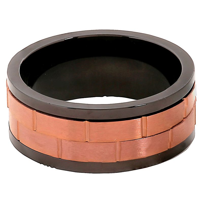 Men's West Coast Jewelry Stainless Steel Brown Leather Braided and Beaded Bracelet