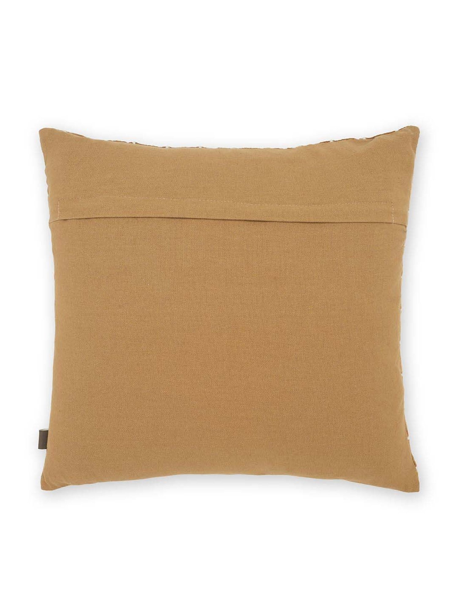 Pure Home and Living Gold Cotton Patch Work Square Cushion Cover