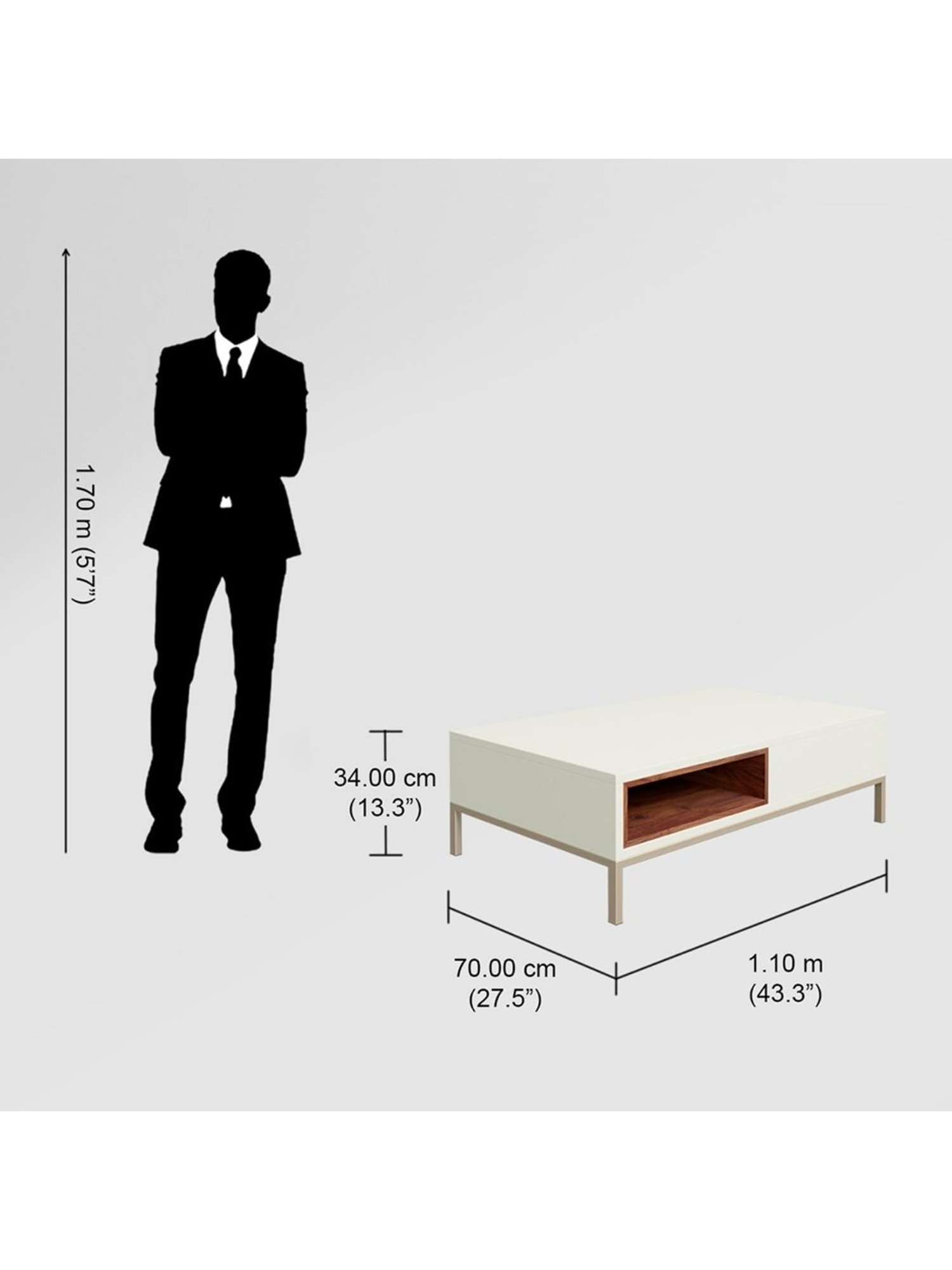 Godrej Interio Accord White Engineered Wood Coffee Table