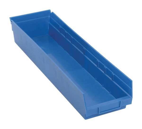 QUANTUM STORAGE SYSTEMS QSB106BL Blue Shelf Bin, 23-5/8"L x 6-5/8"W x 4"H