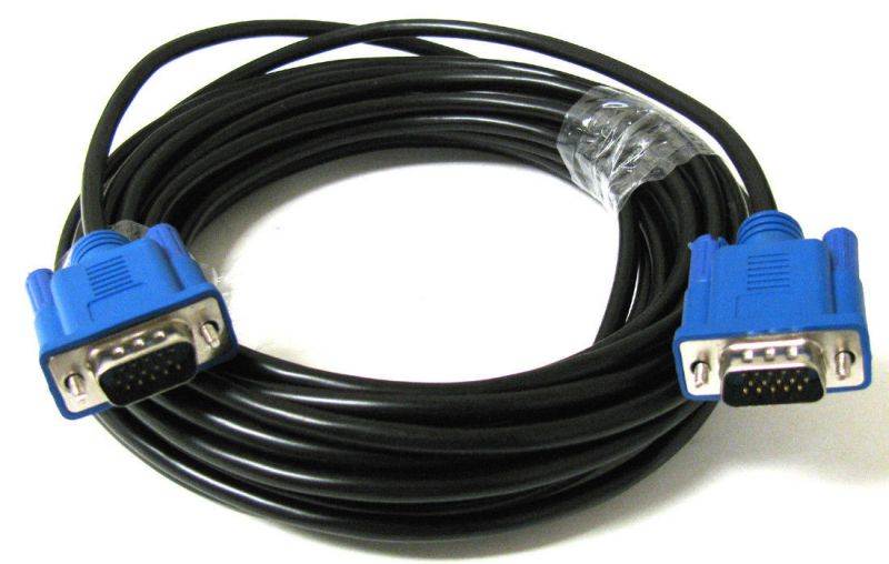 30FT 15 PIN SVGA SUPER VGA Monitor M Male 2 Male Cable BLUE CORD FOR PC TV