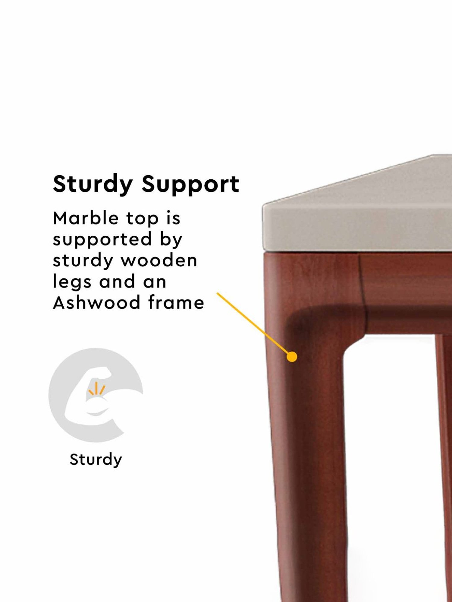 Godrej Interio Terrene Grey & Brown Marble 6 Seater Rectangular Dining Table