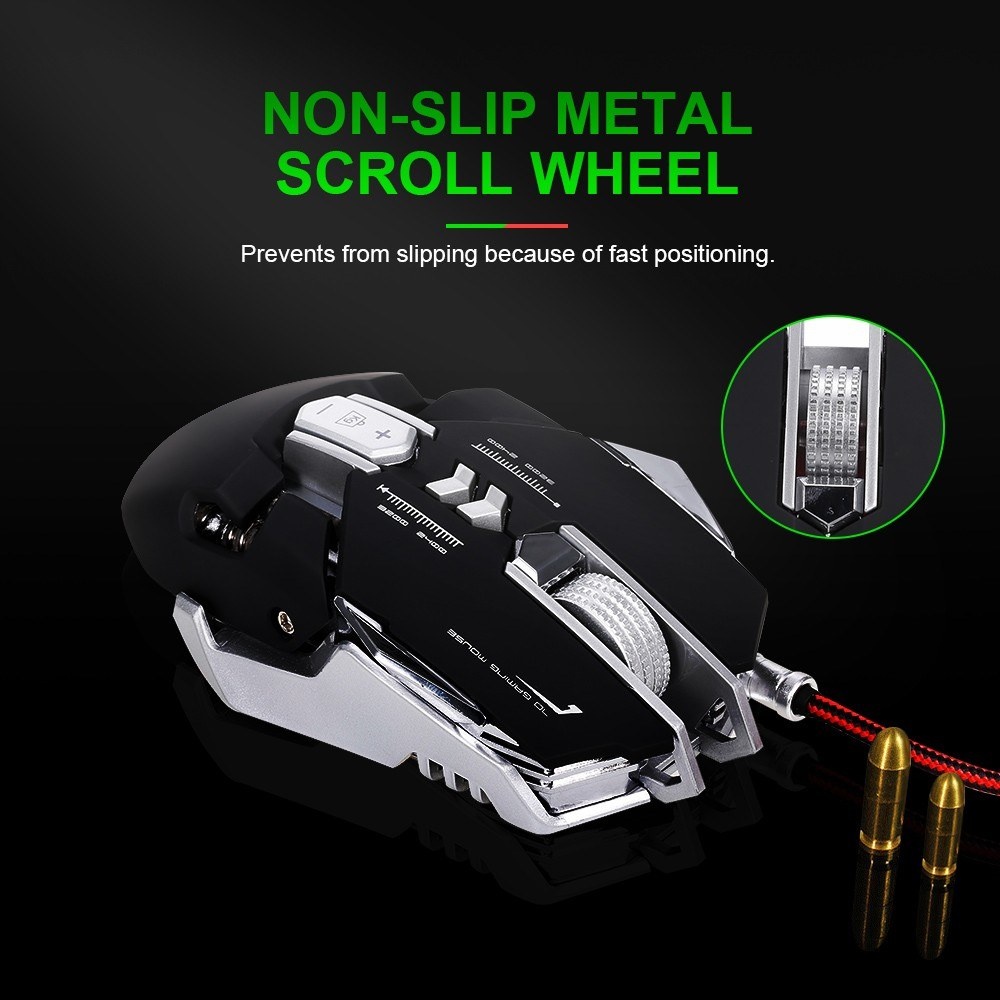 G9 USB Wired Gaming Mouse Mechanical Game Mice Adjustable 3500DPI 7 Programmable Buttons LED Lighting Effect