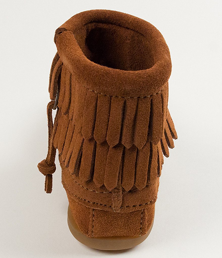 Minnetonka Girls' Double Fringe Suede Boots (Youth)