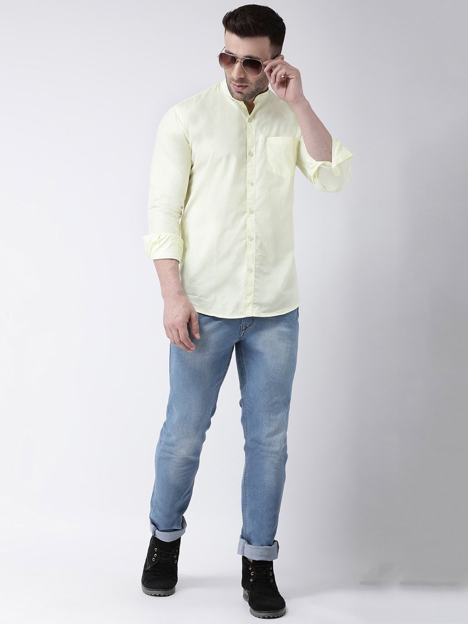 Hangup Plus Lemon Slim Fit Pure Cotton Shirt