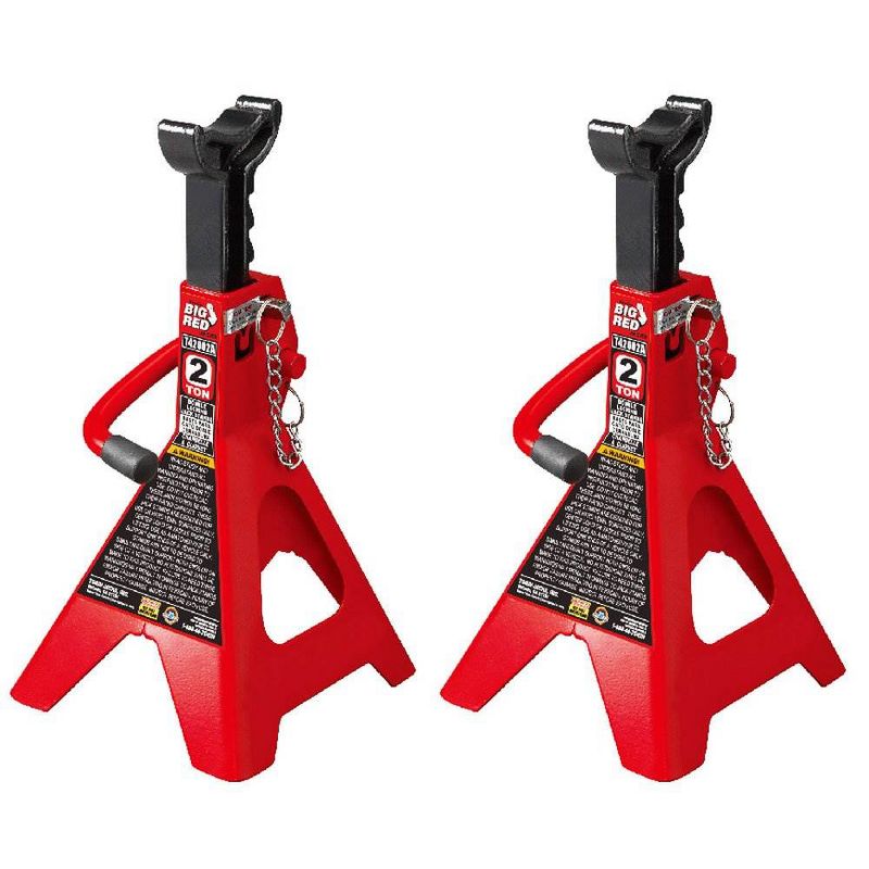 Torin Big Red 2 Ton Capacity Double Locking Vehicle Support Jack Stands (Pair)