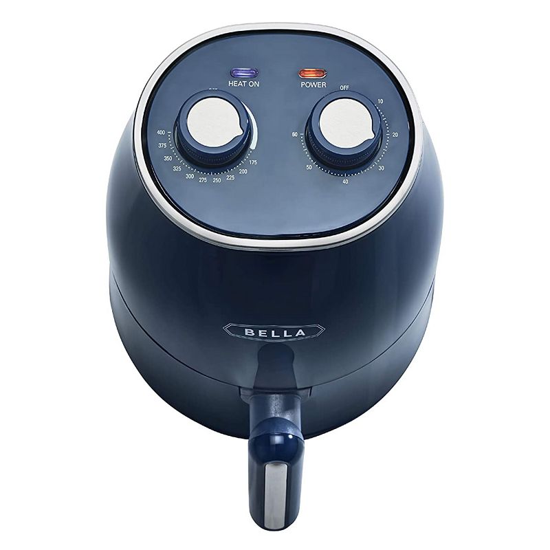 Bella 14779-SN Small 1.6 Quart Electric Hot Air Fryer No Oil Deep Cooker Convection Machine Houseware Appliance with Basket, Navy Blue