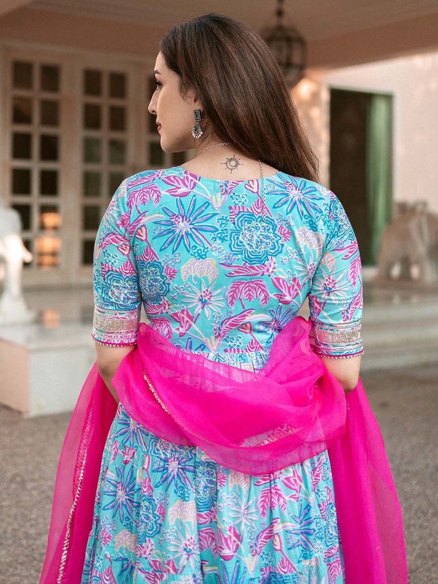 AACHHO Blue Yasmin Angrakha Suit Set
