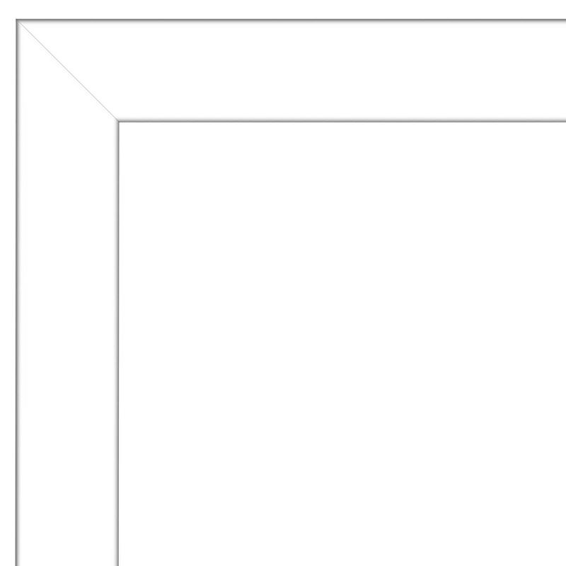 18" x 52" Wedge Framed On the Door Mirror White - Amanti Art