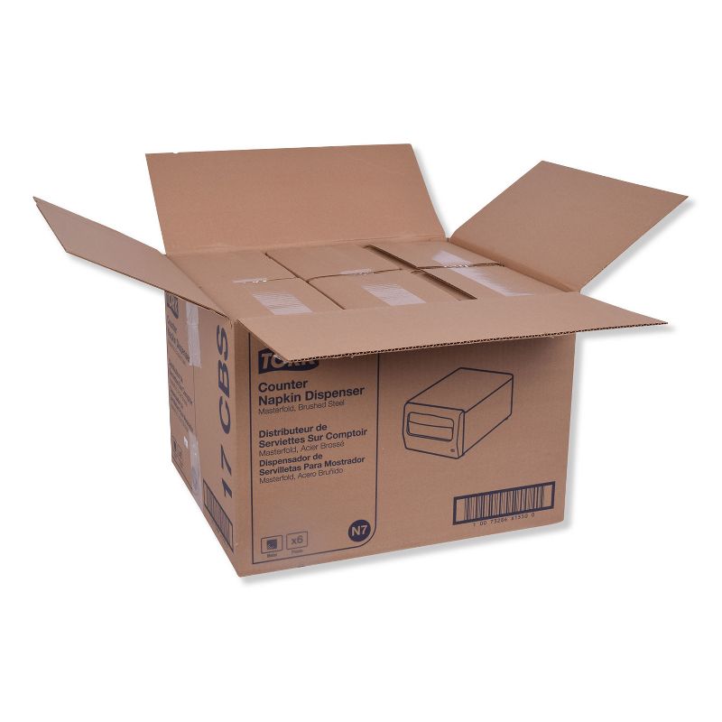 Tork Masterfold Napkin Dispenser, 7.62 x 11.75 x 5.63, Brushed Steel 17CBS