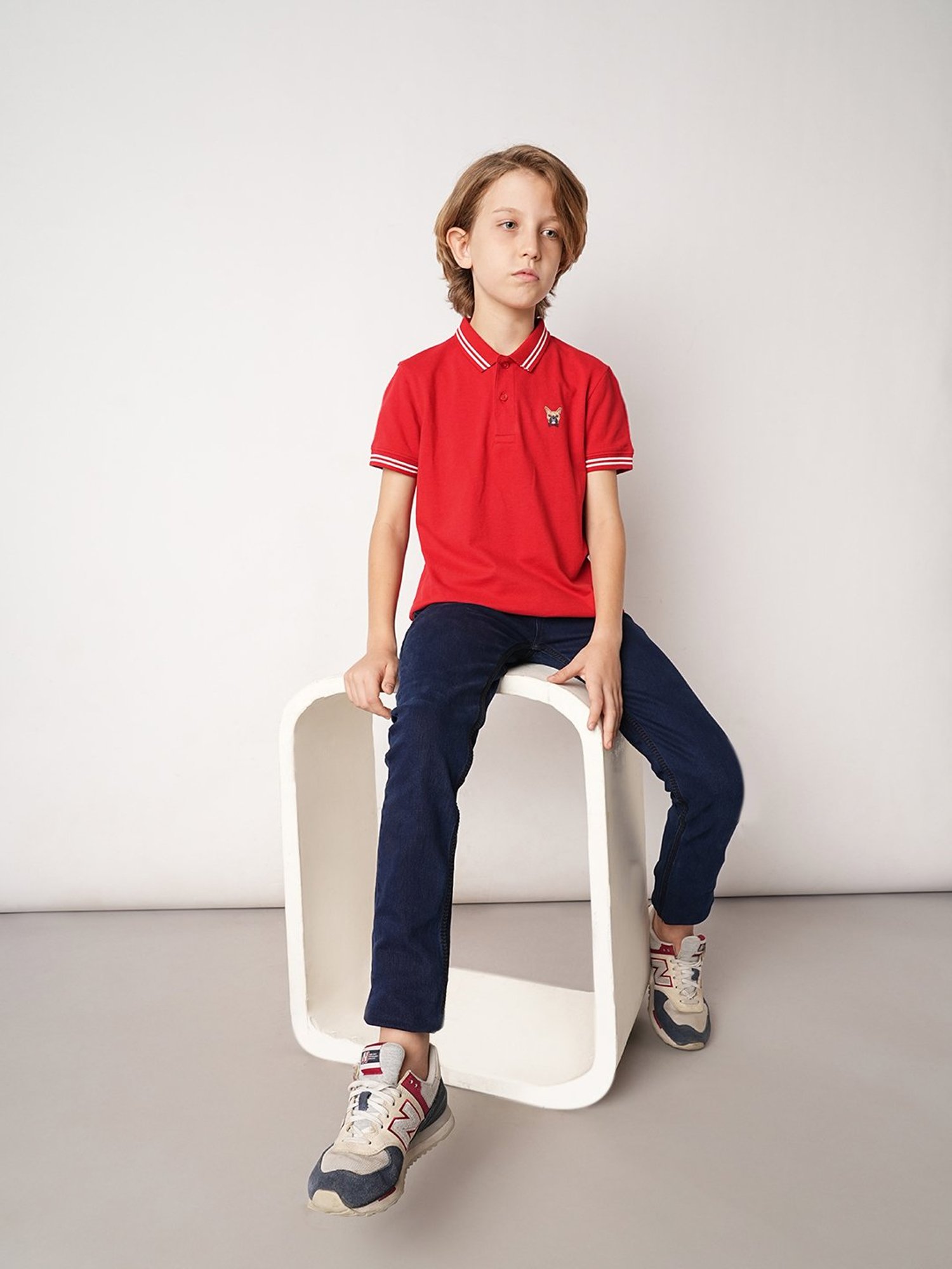 Pantaloons Junior Multicolor Cotton Striped Polo T-Shirt