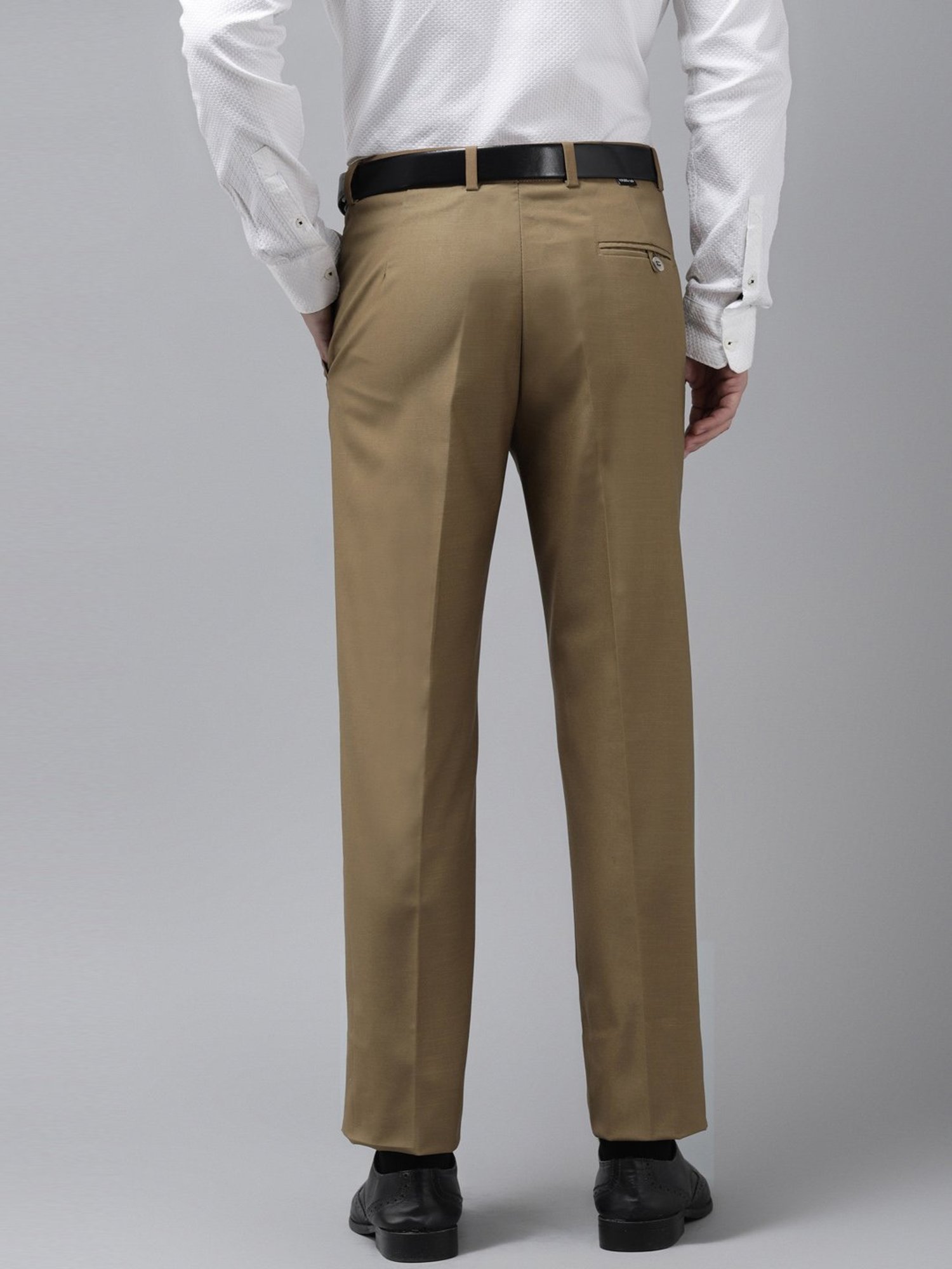 Hangup Khaki Regular Fit Flat Front Trousers