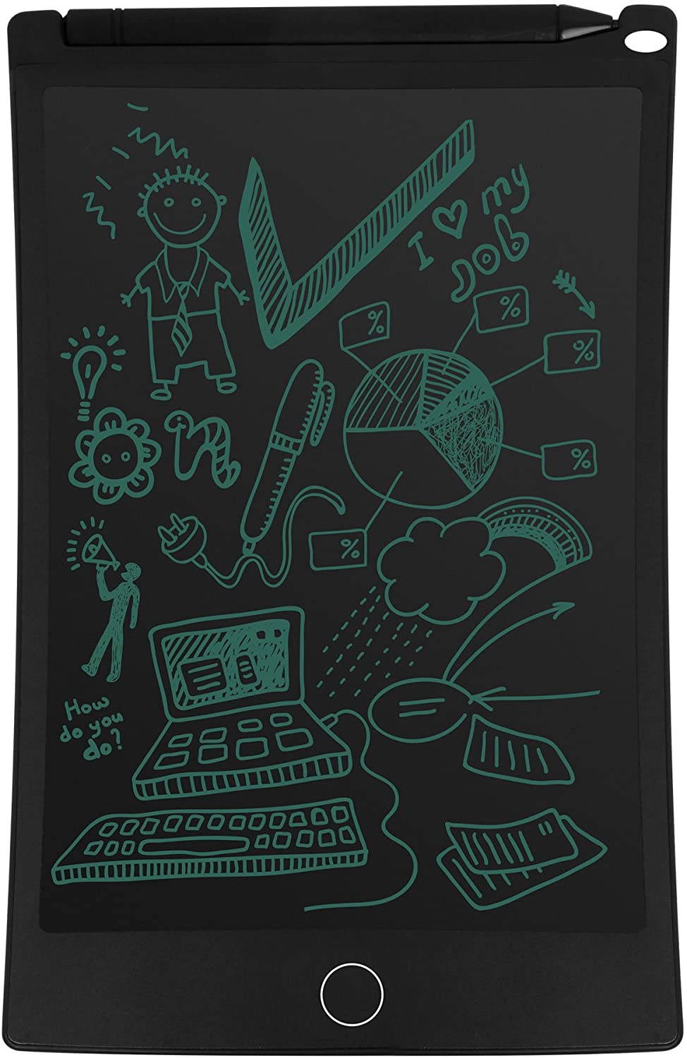 Viotek EWriter Writing Tablet - 8.5&rdquo; Writing Surface with Viotek Eye-Guard Technology, Comes with Stylus and Stylus Holder, Lightweight, Green Ink Markings, 4 Magnets  - LCD Drawing Tablet