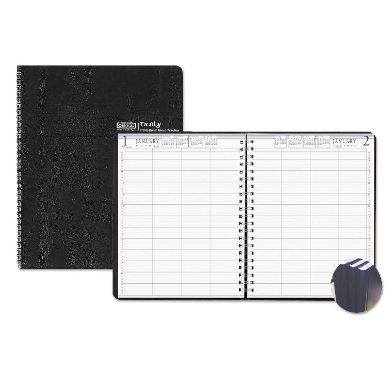 House of Doolittle 28202 Four-Person Group Practice Daily Appointment Book, 8 1/2 x 11, Black, 2020