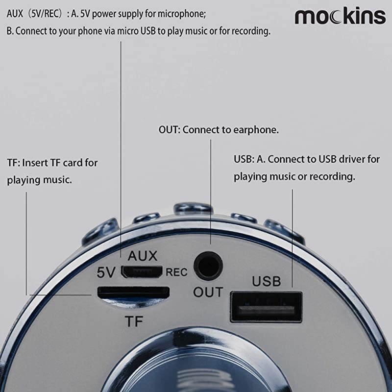 Wireless Bluetooth Karaoke Microphone with Built in Bluetooth Speaker AllinOne Karaoke Machine | Compatible with Android amp iOS iPhone Navy Color