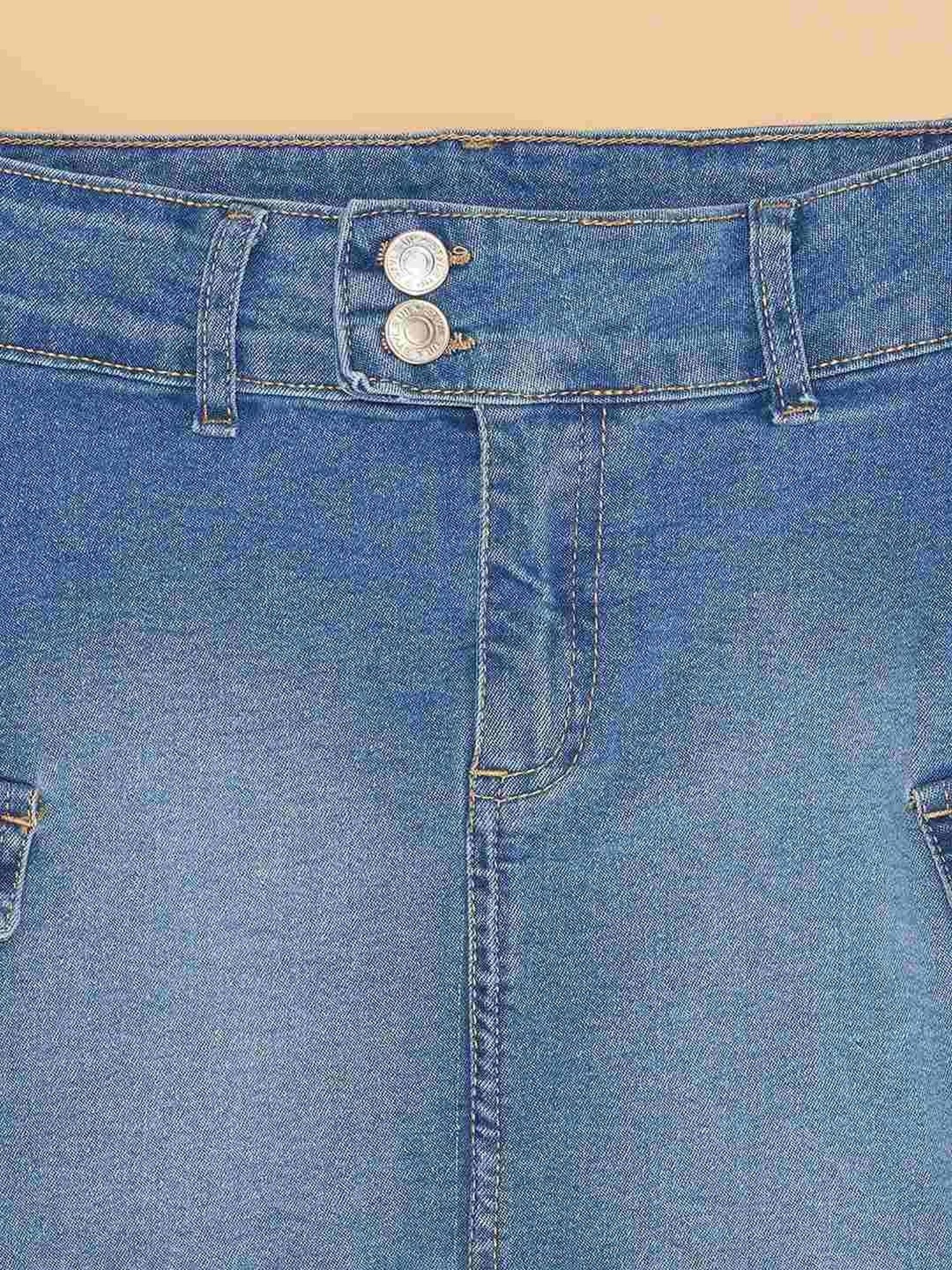 YU by Pantaloons Kids Blue Cotton Regular Fit Skirt