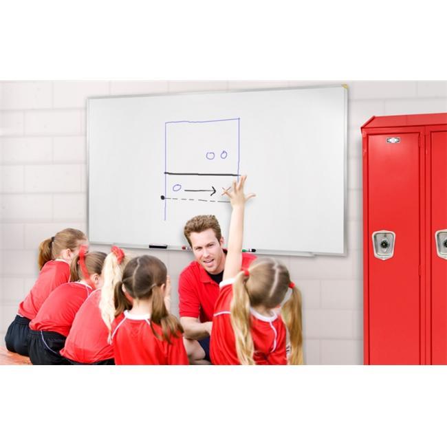 Ghent Magnetic Porcelain Whiteboard with Aluminum Frame 4'H x 4'W M1444