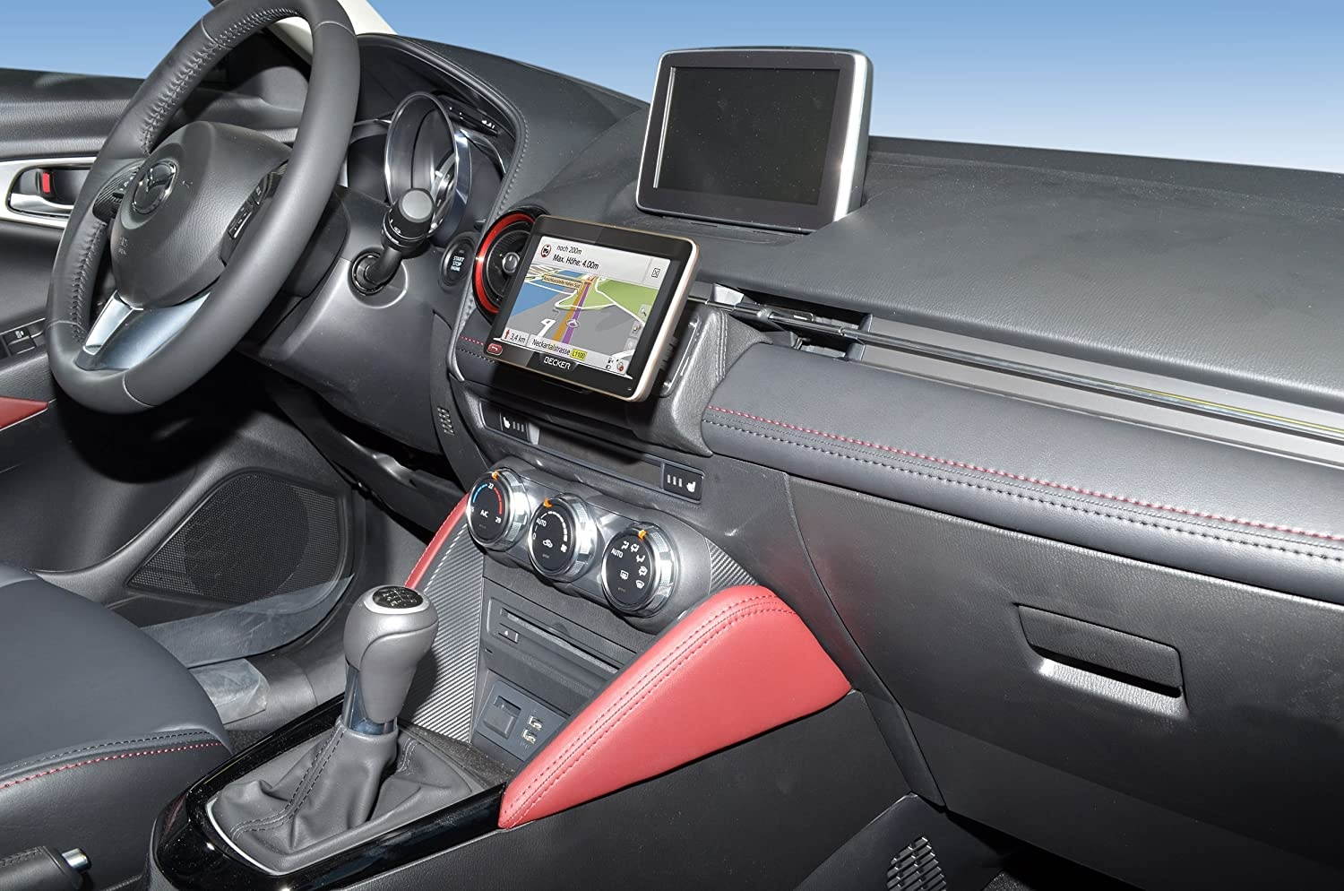 KUDA 5965 Leather Mount Black Compatible with Mazda 2 (Since 2015), CX-3 (Since 2015)/ Scion IA (Since 2016)