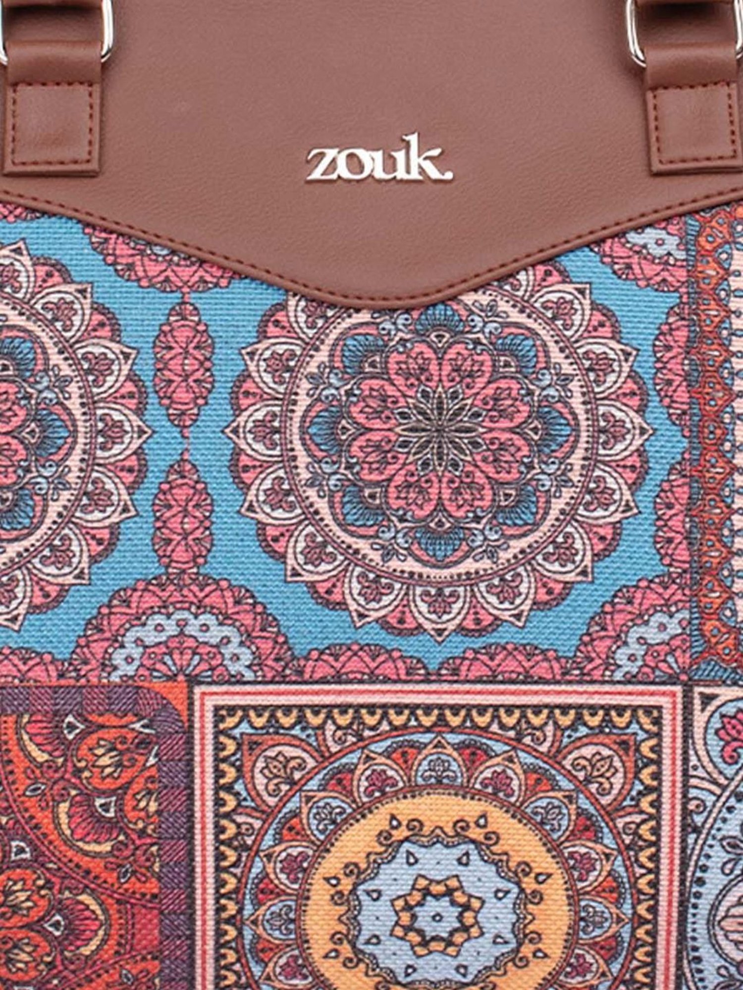 Zouk Mandala Multicolor Jute Printed Tote Handbag