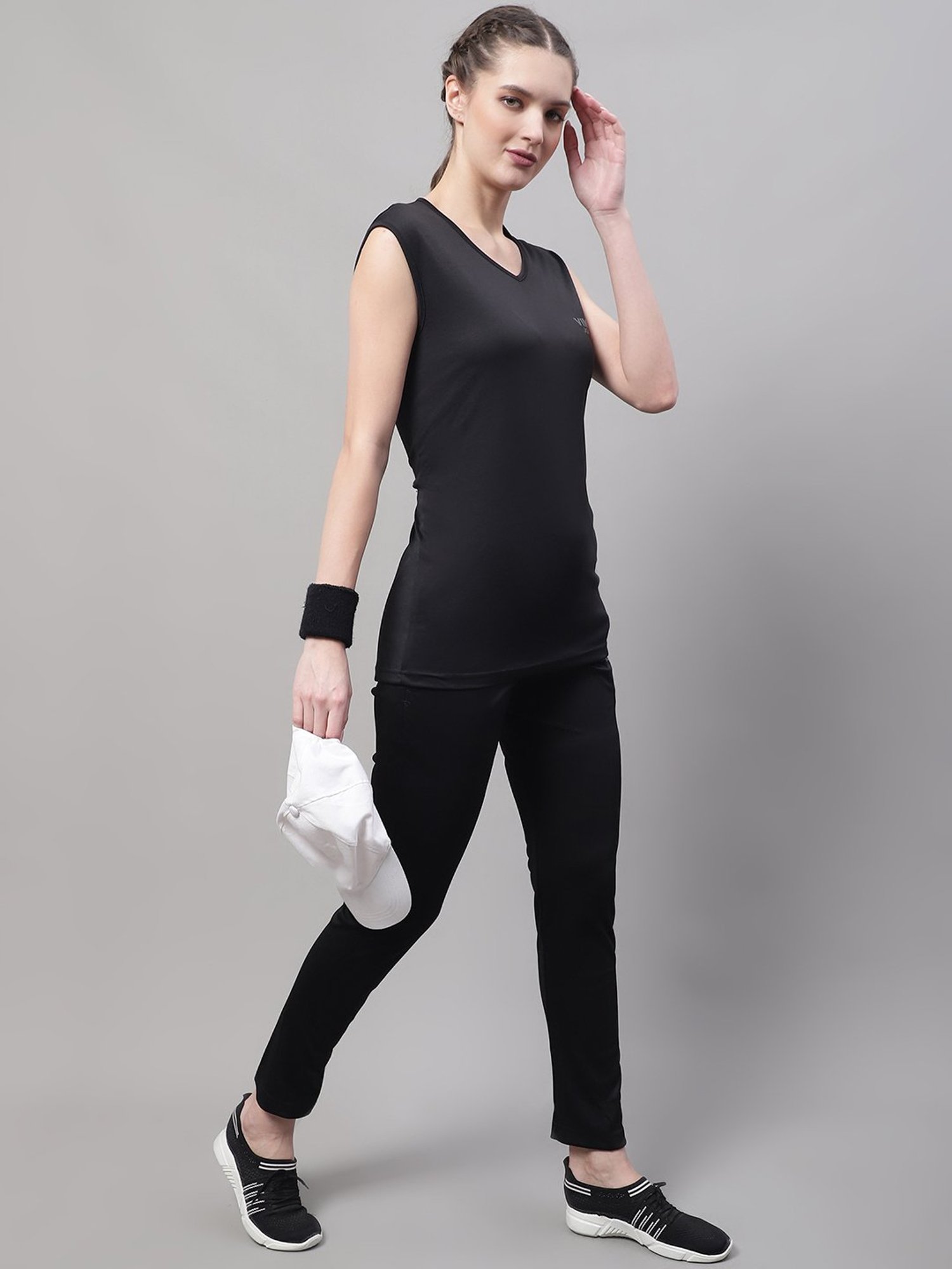 Vimal Jonney Black & Light Grey T-Shirt With Track Pants - Pack of 2