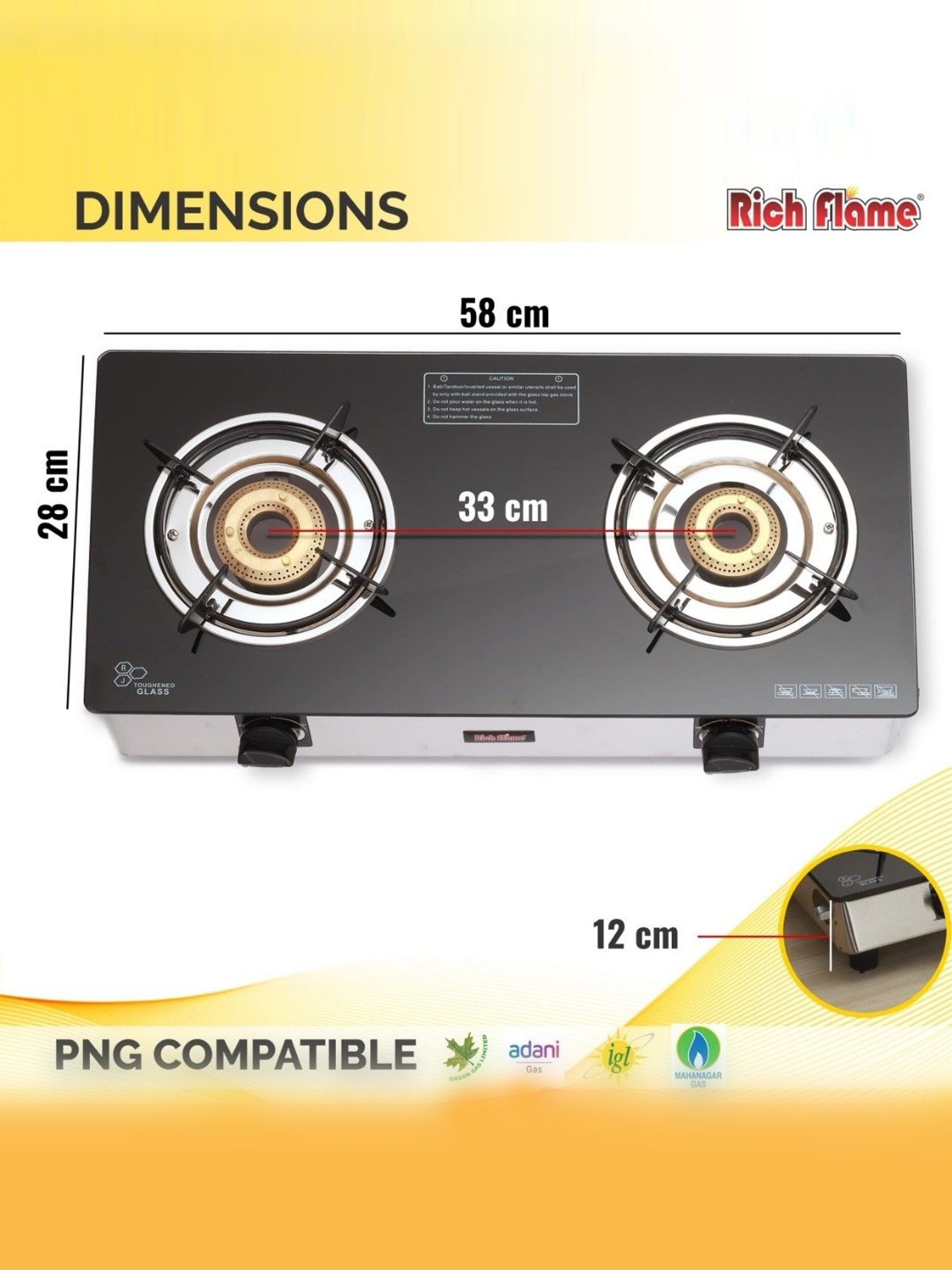 Glen LPG Gas Stoves with 3 Burner