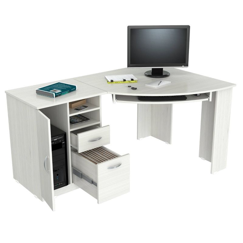 Corner Computer Desk Washed Oak - Inval