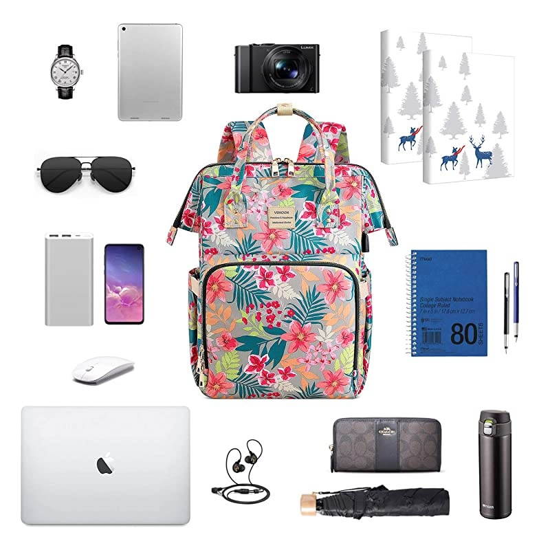 School Backapck, Stylish Laptop Backapck Computer Bag for Women Girls, Water Repellent Doctor Teacher Laptop Bag Casual Daypack Fit 15.6 inch Laptop Notebook(Flower5)