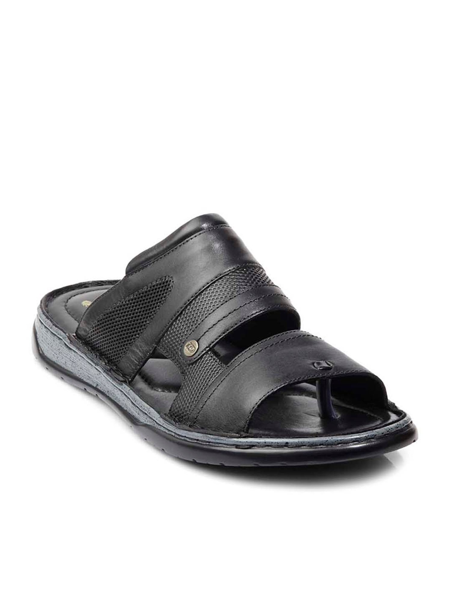 ID Men's Black Thong Sandals