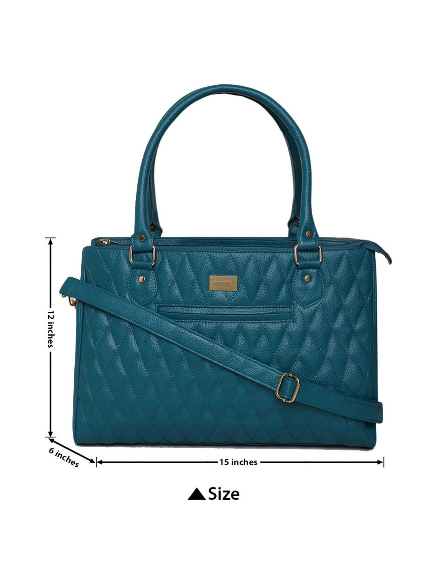 KLEIO Grey Quilted Medium Laptop Handbag