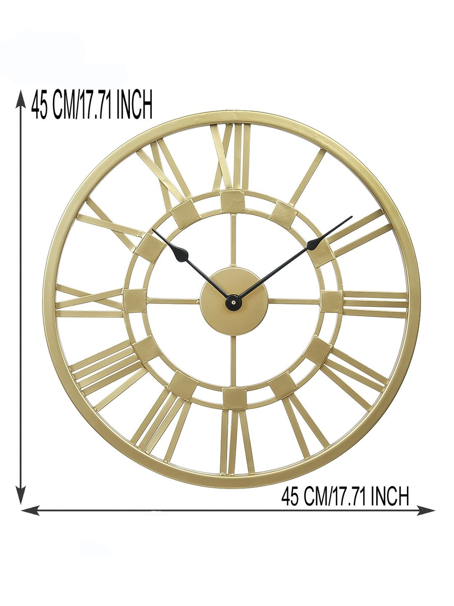 CHRONIKLE Round Gold Iron Wall Clock