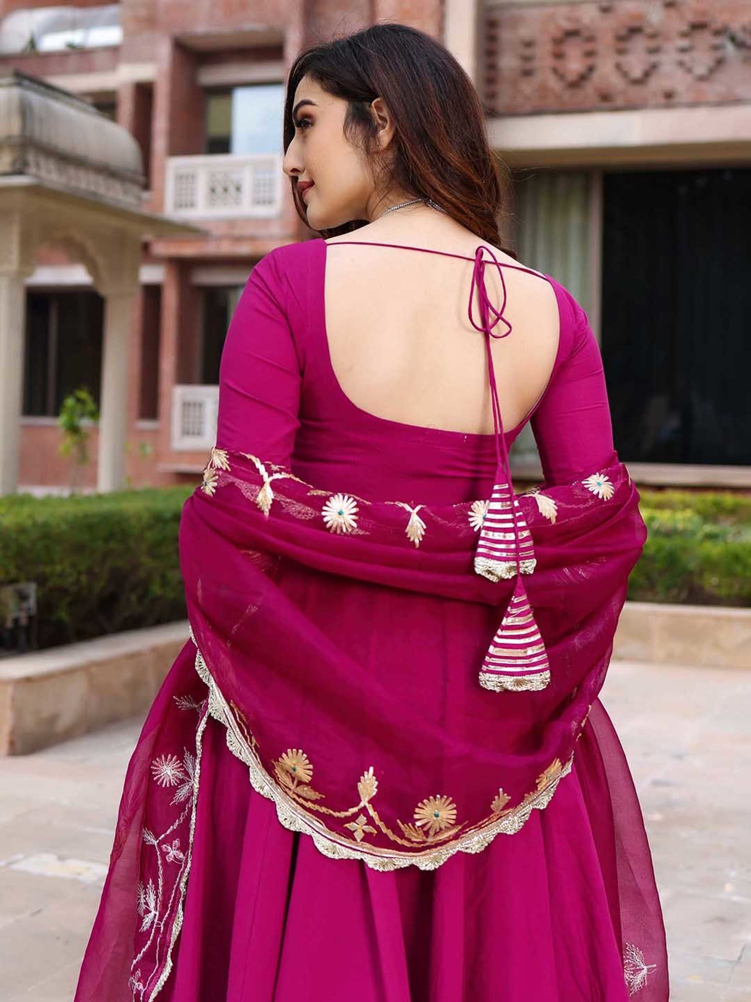 AACHHO Sparkling Purple Gotapatti Suit Set