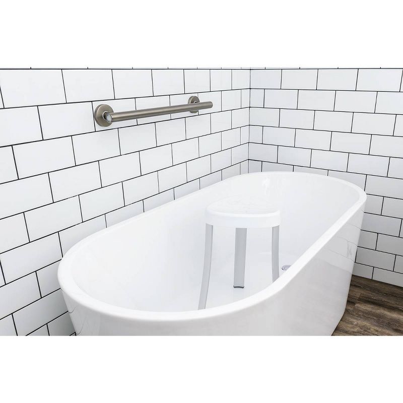 Deluxe Bathroom Stool with Flat Tube Legs White - evekare