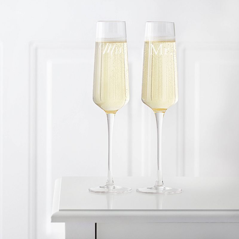 9.5oz "Mr. and Mrs" Wedding Champagne Estate Glasses