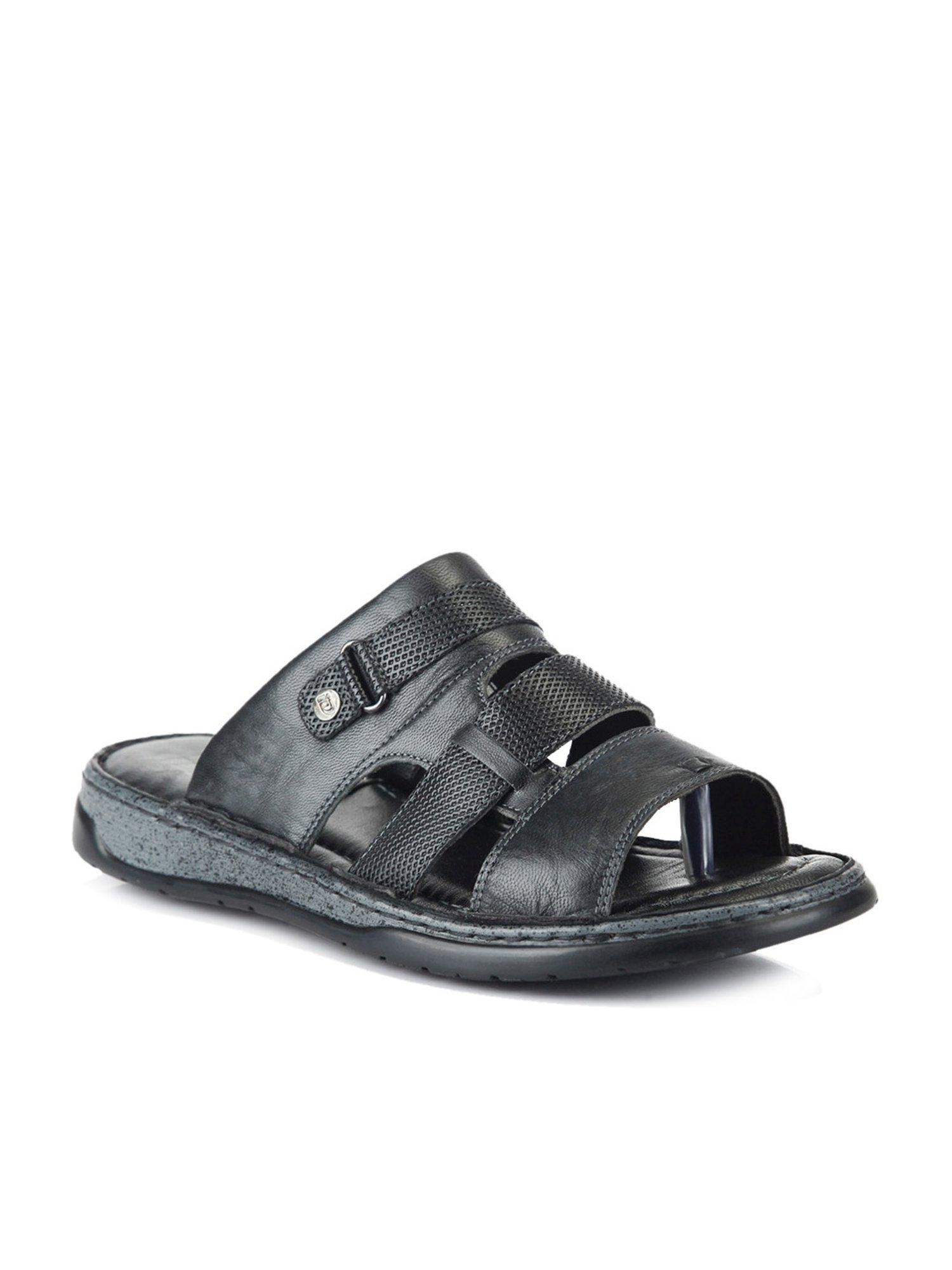 ID Men's Black Thong Sandals