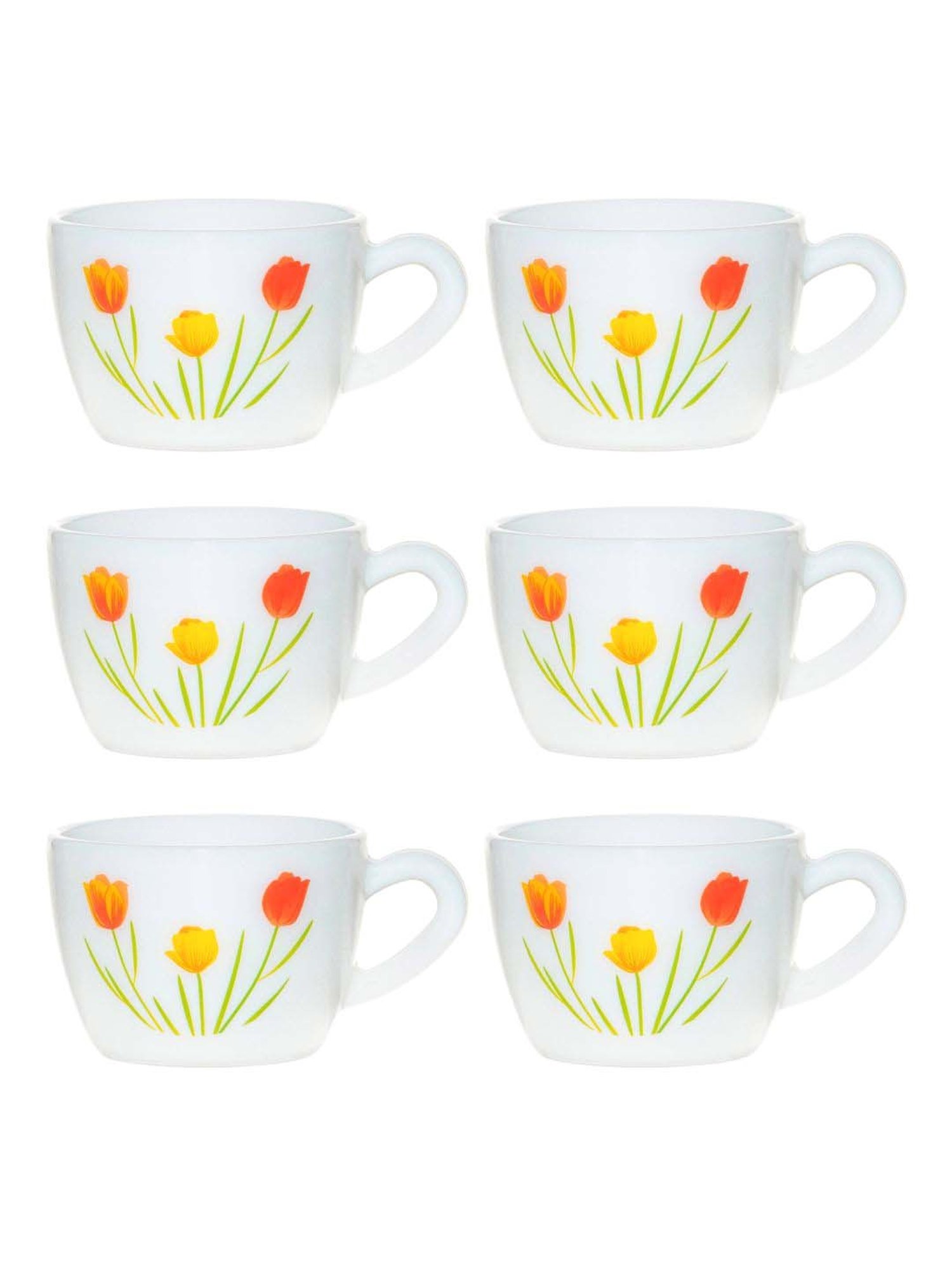 Cello Multicolor Glass Coffee Mug (0.13 L) - Set of 6