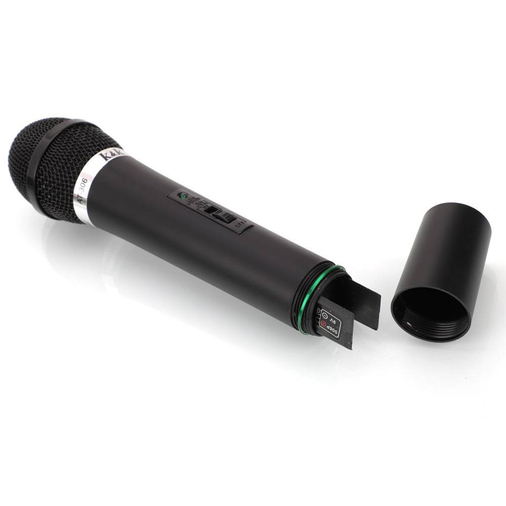 AT-306 Wireless Dual Handheld Microphone KTV Bar Stage Equipment Black