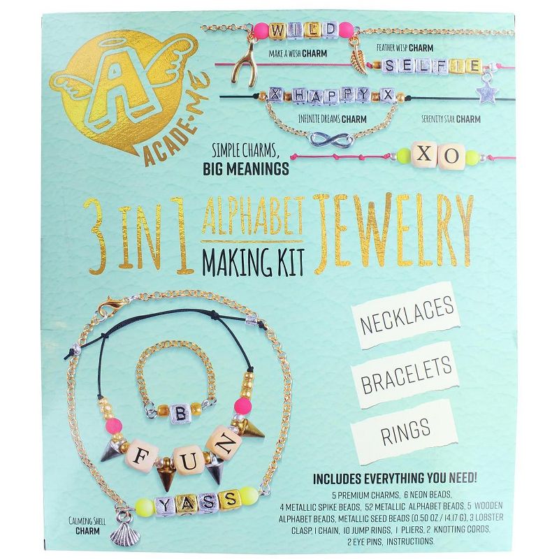 Anker Play 3 In 1 Alphabet Jewelry Making Kit | Includes 5 Premium Charms