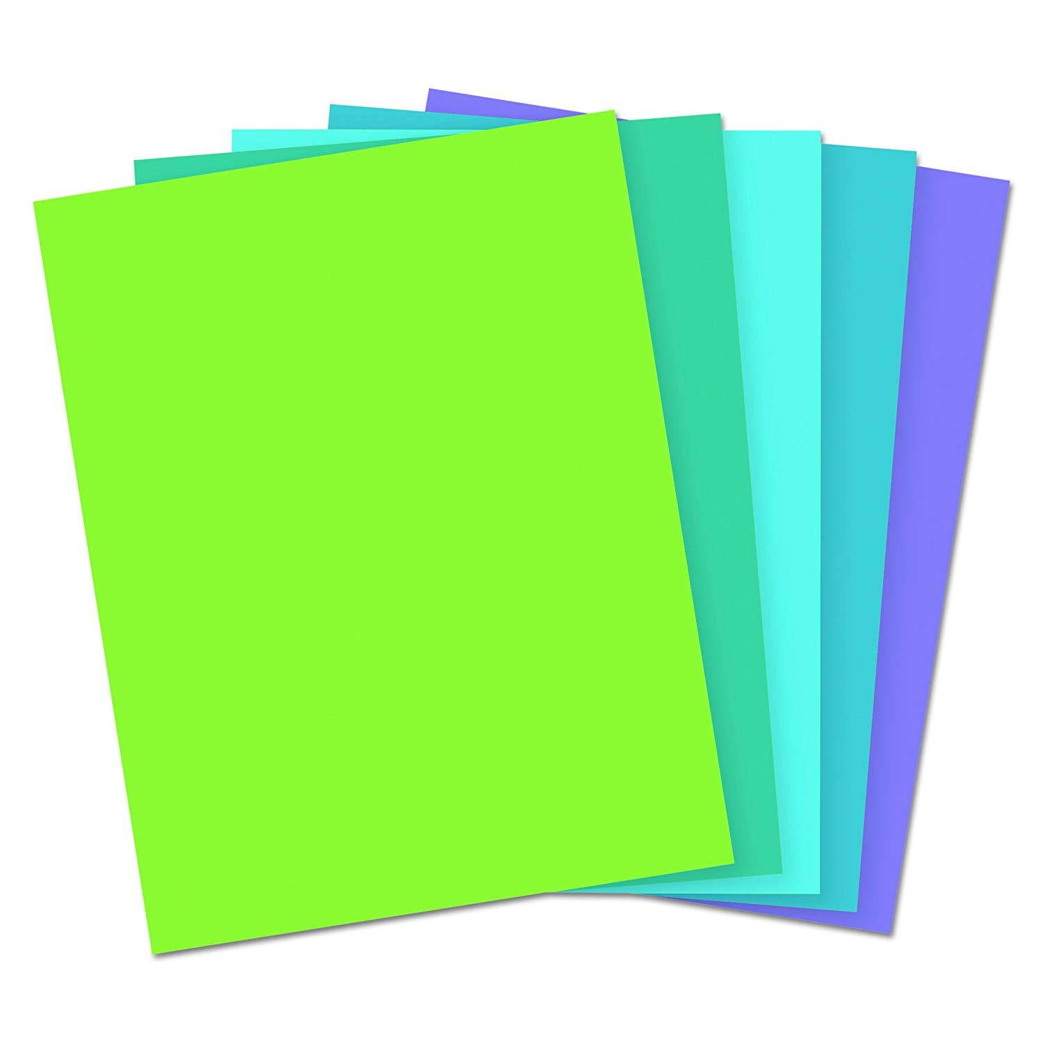 Astrobrights Color Paper, 8.5  x 11 , 24 lb/89 gsm,"Cool" 5-Color Assortment, 500 Sheets (20274)