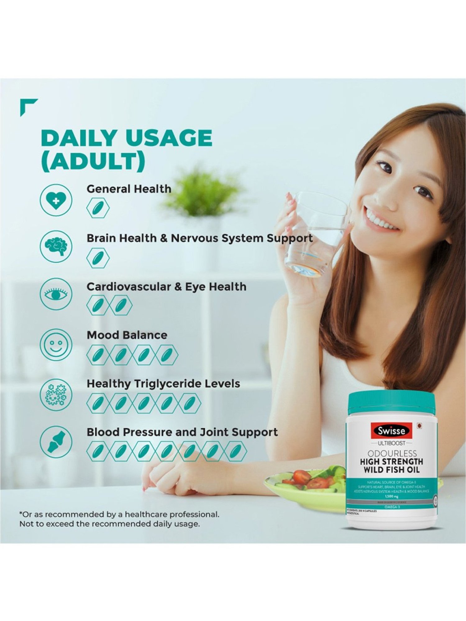 Swisse Ultiboost Odourless High Strength Wild Fish Oil - 200 Tablets